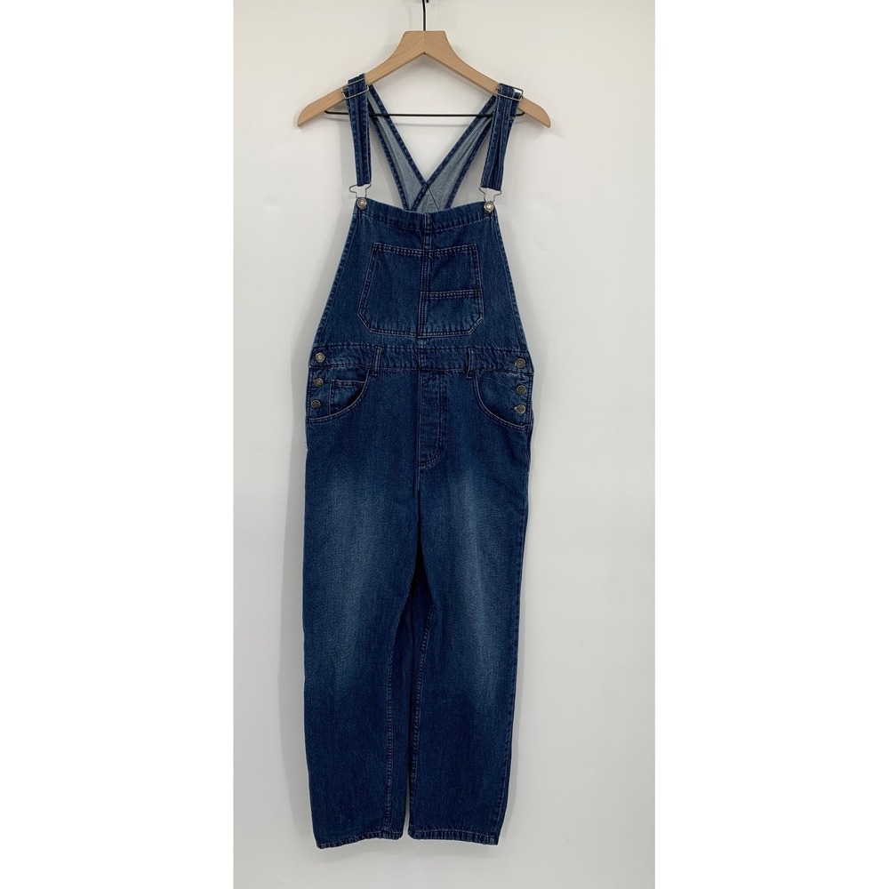 We The Free People Overalls Womens Medium Blue Ziggy Denim Straight Leg Bib